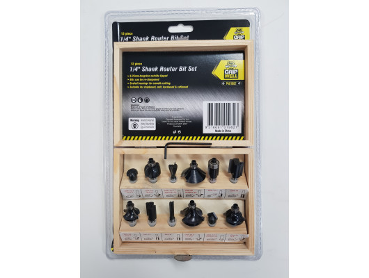 12 pce 1/4 Router bit Set