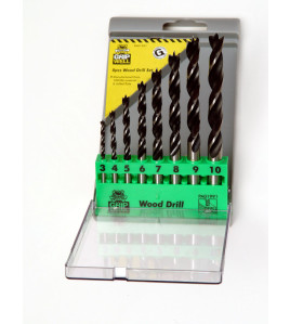 8pc Wood 3-10mm Milled flute Drill Bit set
