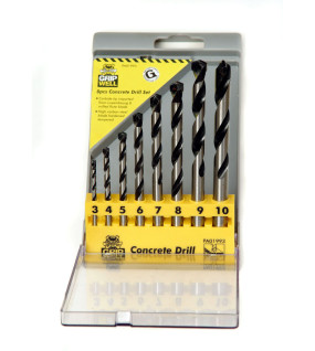 8pc Concrete 3-10mm Milled flute Drill Bit set 
