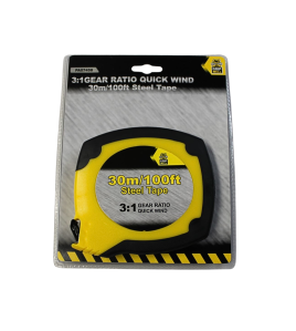 30m/100ft Steel tape with 3:1 quick wind