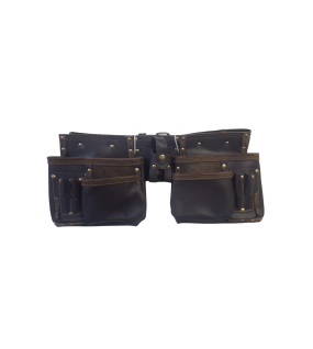Double Oil Tan Split Leather Pouch