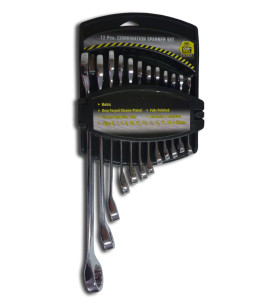 12PC Round Rack Metric (mm) Combination Spanner Set
