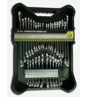 32PC MM / AF CRV Combination &amp; Stubby Spanner Set in Tray