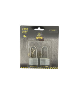 2pc 30mm Long Shank Keyed alike Laminated Padlock