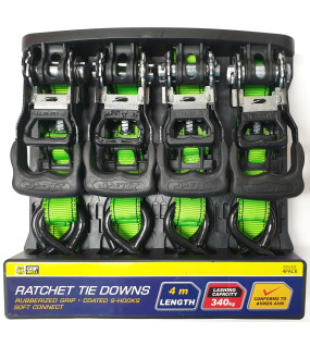 4pc Ratchet Tie Down 4m (340kg LC)