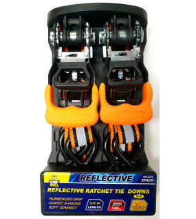 2pc Reflective Ratchet Tie Down 3.6m (340kg LC)