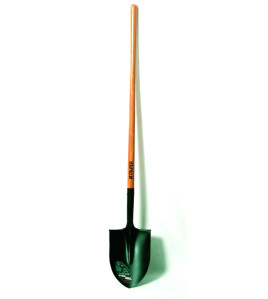 Round Shovel with Long Timber Handle