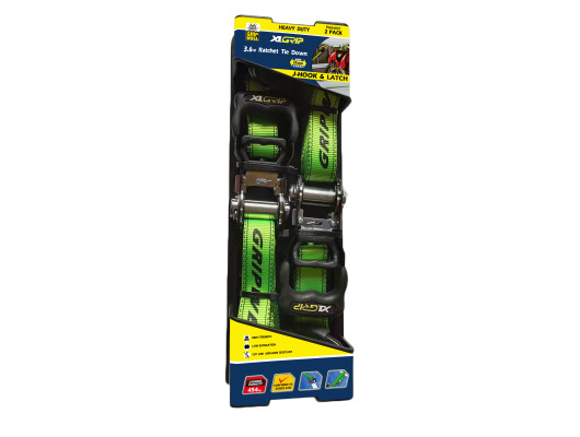 2pc Ratchet Tie Down 25mm x 3.6m (454kg LC)