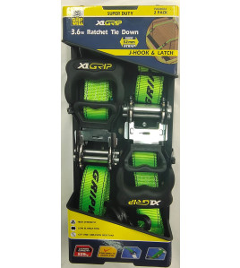 2pc Ratchet Tie Down 32mm x 3.6m XL Grip (529kg LC)