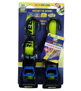 2PC Ergo Rathcet Tie Down 25mmx 4m LC 450kgs w/ S hooks