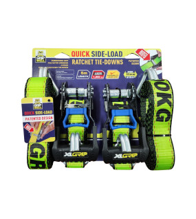 2PC Ergo Rathcet Tie Down 35mmx 5m LC 1000kgs w/ Wire J Hook