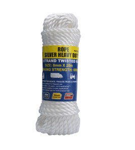 PP Silver Rope Twisted 8mm x 20m